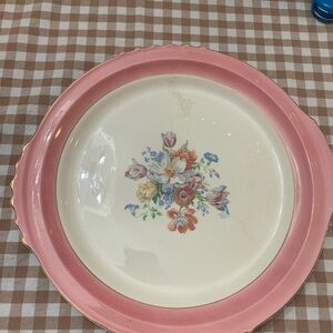 Vintage Pink Floral Dinner Plate